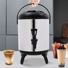 6L Insulated Beverage Hot Water & Drink Dispenser w/ Tap Stainless Steel HOT