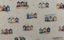 Poole Beach Huts Linen Cotton