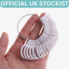 UK Ring finger sizer measure gauge all British sizes A - Z+1 -Free Postage-White