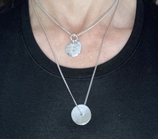 Designer WRIGHT AND TEAGUE Sterling Silver Donut Disc Necklace Rare