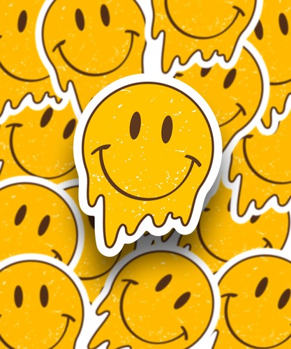 Smiley face vinyl sticker - smiley,