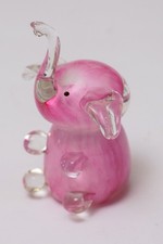 PINK GLASS ELEPHANT POSSIBLY OBJECT D'ART STURDY ITEM