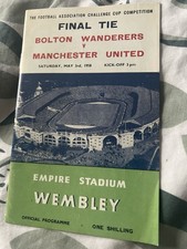 FA CUP Final Football Programme.  Bolton V Man Utd.  3.5.1958. Reproduction 