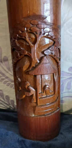 Late qing carved bamboo large - bamboo,