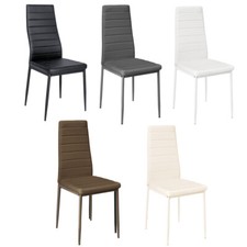 Faux Leather Dinning Chairs Padded Soft Seater Kitchen High Back Home Furniture