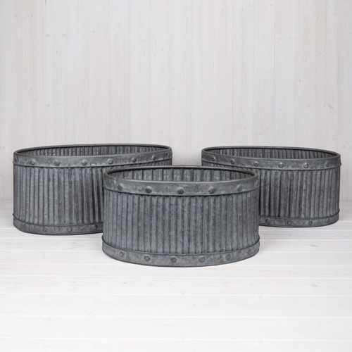 Large oval vintage - large, galvanised
