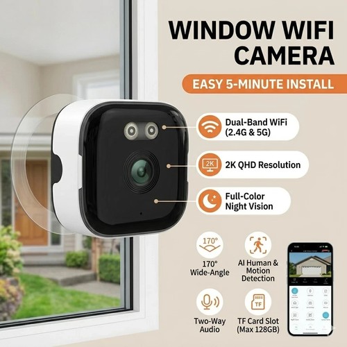 Window security camera 3mp - 2k,