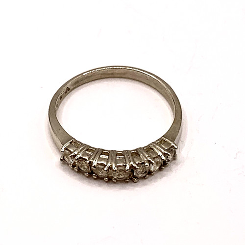 White topaz seven stone band - topaz,