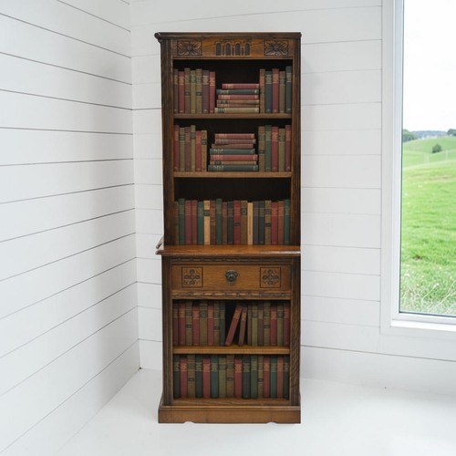 Old charm narrow bookcase - old,