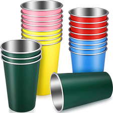20 Pack 16 Oz Stainless Steel Pint Cups Metal Cups Unbreakable Drinking Glasses 