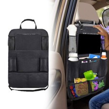 Car Seat Multi Pocket Organizer Folding Sack Tray Holder Storage Tray Bag Black