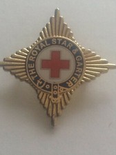 Rare Red Cross Enamel Badge Pin The Royal Star & Garter Nursing Injured Soldiers