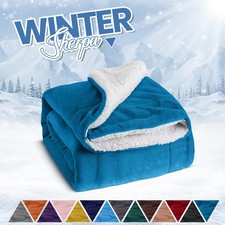 Double Sided Sherpa Fleece Blanket Soft Thick plush Bedding Throw Winter Blanket