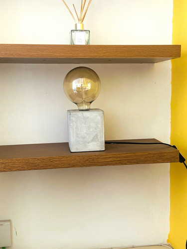 Grey concrete cube base - base, table