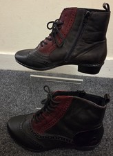 BNWT Ladies RIEKER Leather Black Boots UK Size 7 CG A35