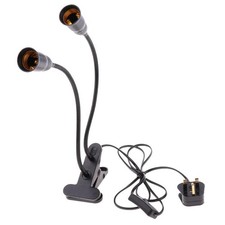UK Plug E27 2-head Clip on Reading Light Base Desk Reading Lamp Socket