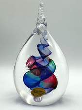 Jablonski Lead Crystal Paperweight Multicoloured Swirl Design Unique Piece