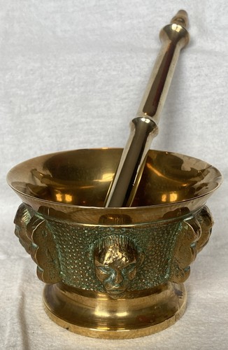 Heavy vintage brass pestle and - pestle,