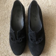 Hotter Donna KittenHeels Black Womens Suede 40s 50s  Style Court Size UK 5 EU 38