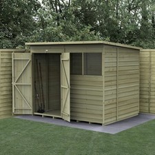 Forest 4LIFE 8x6 Shed Pent 2 Window Double Door Wooden Garden Shed Free Delivery