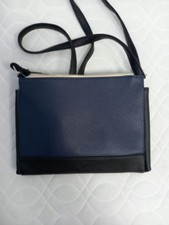 ? Atmosphere Blue Black Cream Colourblock Style Cross Body Bag Preloved