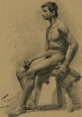 Tarisa seated male nude - seated,
