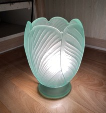 Art Deco Lamp - Green Frosted