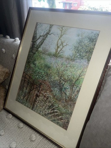 Original watercolour woodland - watercolour,
