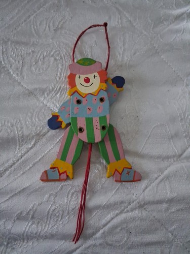 Wooden clown puppet pull the - puppet,,