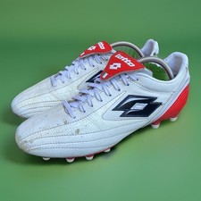 Lotto Zhero Mito Due FG Football Boots UK 8 White Red Puntoflex 2006 Rare!