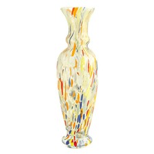 Murano Glass Vase Yellow Blue