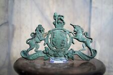 Antique Late 19thC Pierced Bronze Armorial of The Royal Coat of Arms c.1880