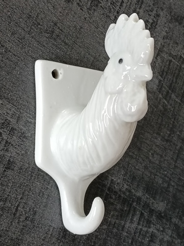White ceramic chicken hen - chicken,
