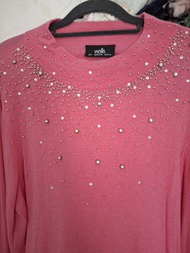 Wallis pink embellished - pink, jumper
