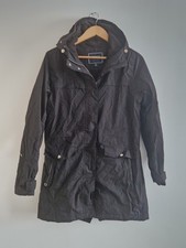 REGATTA Black Long Length Hooded Parka Coat Size UK12