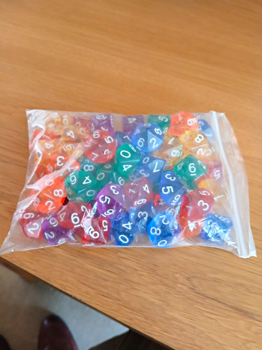 Multicolour plastic polyhedral