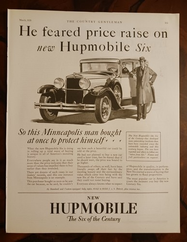 1928 hupmobile six car auto - six,