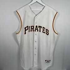 Majestic Pittsburgh Pirates Mens 52 2XL Baseball MLB Jersey Vest White Vintage