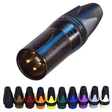 Neutrik Male XLR NC3MXX-B Black Gold Contacts Connector Plug 3 Pin In Line