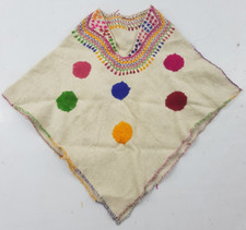 Vintage Hand Embroidered Beautiful Multicolor Mexican Poncho Shirt 89x76 cm