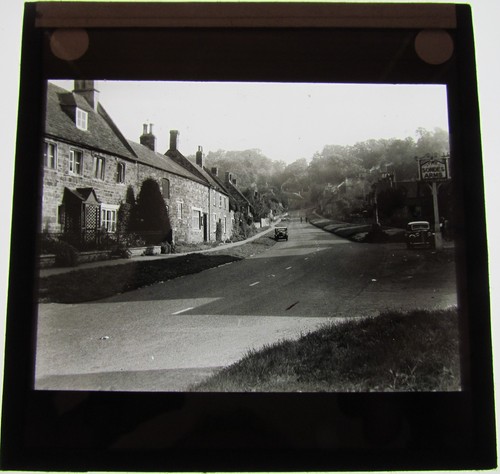 Glass magic lantern slide - glass,