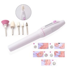 5 Piece Electric Nail File Set for Easy Manicure and Pedicure Anywhere