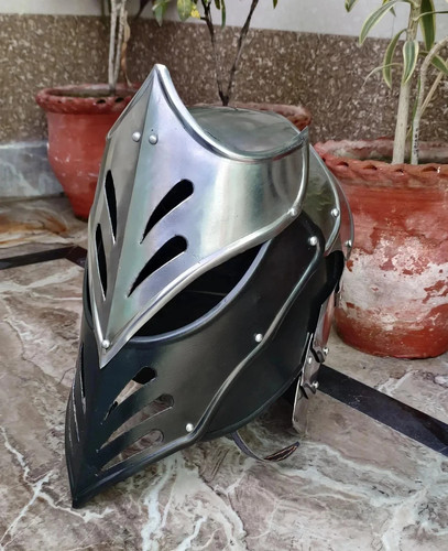 Black ice helmet medieval - helmet,