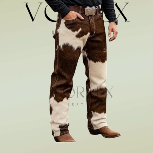Men brown white cowhide - &,