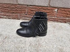 Topshop Black Leather Ankle