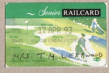 London Victoria S01 - APTIS Railcard Senior issued 1992