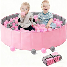 Pink Foldable Baby Ball Pit -