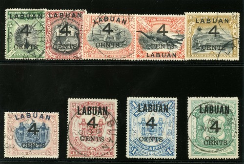 Labuan 1899 surcharges set - qv,