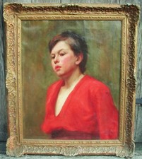 Stunning antique ETHEL BLACK (John Singer Sargent pupil) oil portrait boy c1905