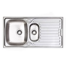 Cookology Carrara Double Bowl Kitchen Sink and Side Drainer – Reversible – Stain